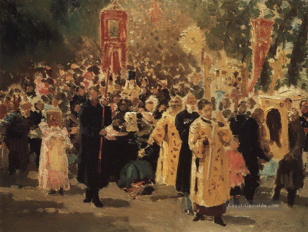 Prozession in einem Eichenwald Aussehen des Symbols 1878 Ilya Repin Ölgemälde